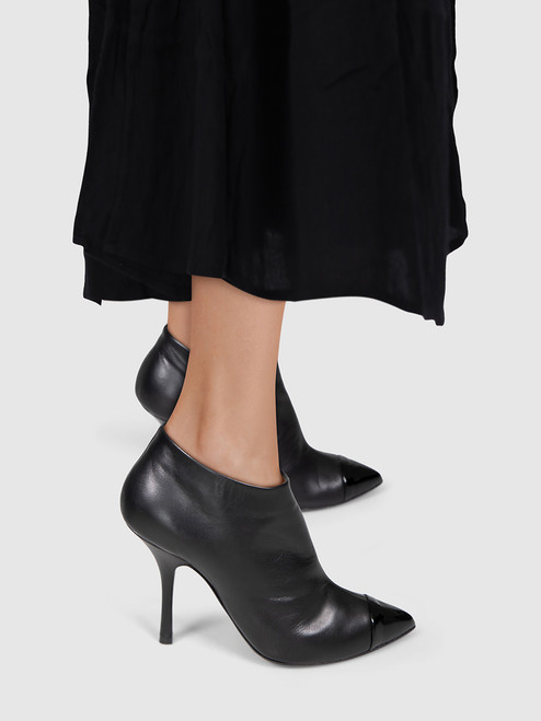 Giuseppe Zanotti Black Cap Toe Leather Ankle Boots