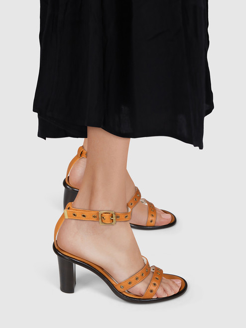 Dior Brown Leather Eyelet Sandals