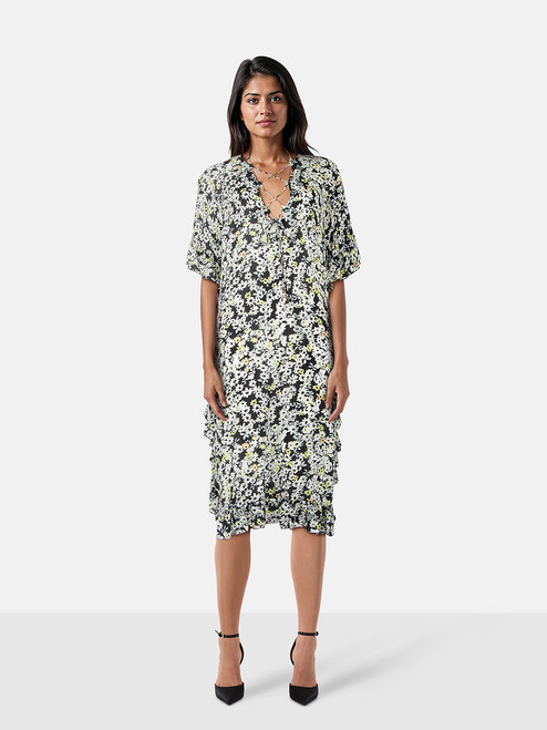 Chloé Floral Print Ruffle Kaftan Dress