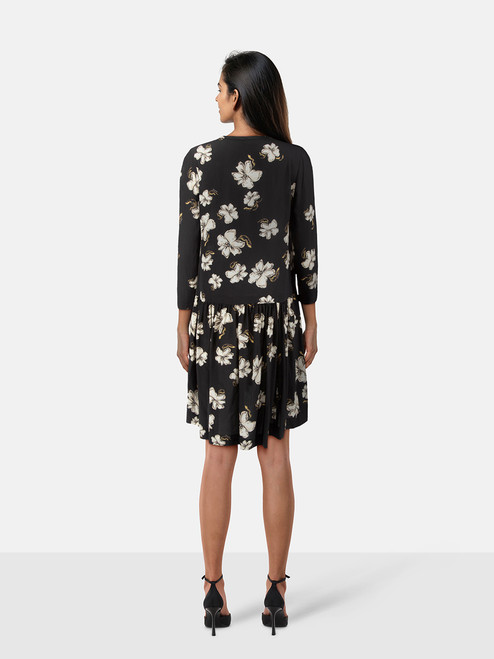 Rochas Floral Silk Long Sleeve Dress