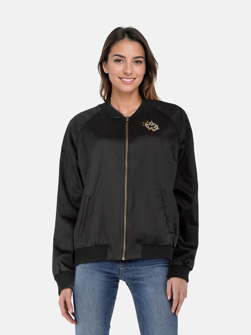 Victoria Beckham Victoria Beckham For Target Black Embellished Bomber Jacket Victoria Beckham Victoria Beckham For Target Black Embellished Bomber Jacket