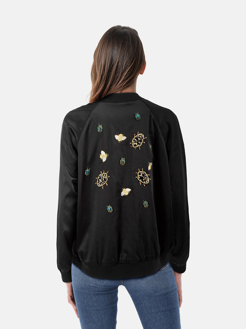 Victoria Beckham Victoria Beckham For Target Black Embellished Bomber Jacket