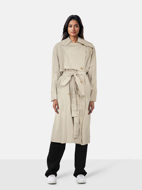 Acne Studios Beige Belted Long Length Trench Coat