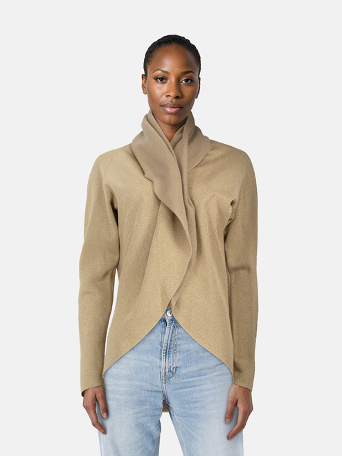 Escada Beige Metallic Knit Wool Cardigan Escada Beige Metallic Knit Wool Cardigan