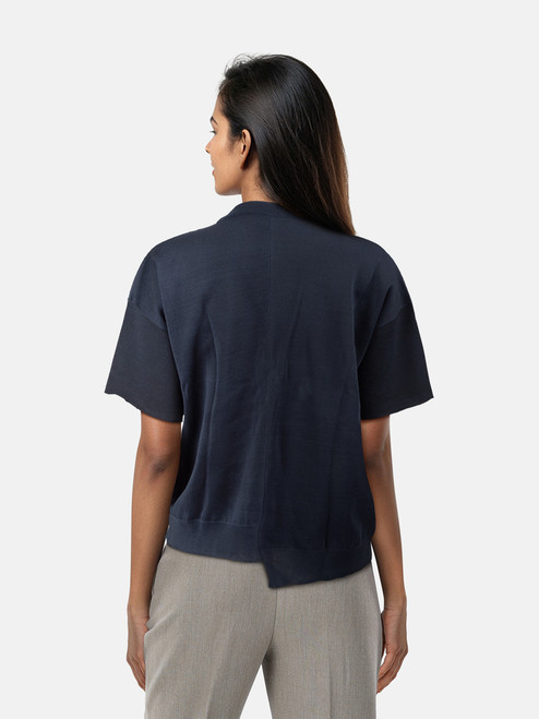 Jil Sander Navy & White Colour Block Top Jil Sander Navy & White Colour Block Top