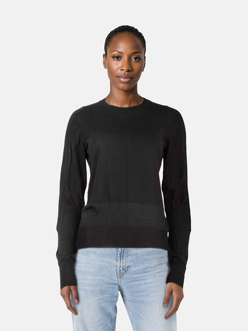 Céline Black Silk Round Neck Top Céline Black Silk Round Neck Top