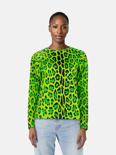 Tom Ford Green Leopard Print Top Tom Ford Green Leopard Print Top
