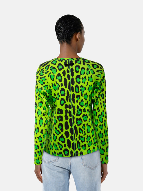 Tom Ford Green Leopard Print Top Tom Ford Green Leopard Print Top