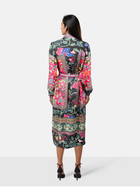 Camilla Floral Pattern High Low Belted Shirt Dress Camilla Floral Pattern High Low Belted Shirt Dress