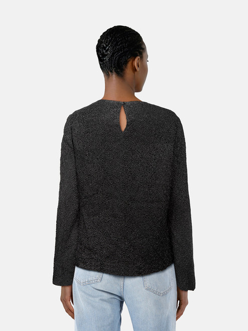 Tom Ford Black Textured Long Sleeve Top Tom Ford Black Textured Long Sleeve Top