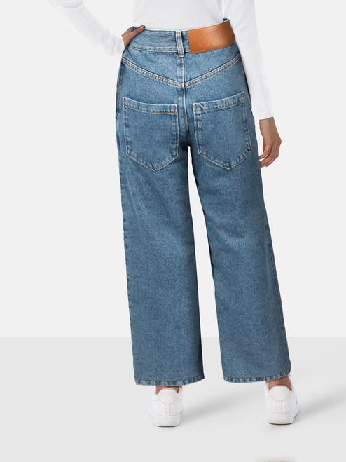 Loewe Blue Wide Leg Anagram Detail Jeans Loewe Blue Wide Leg Anagram Detail Jeans