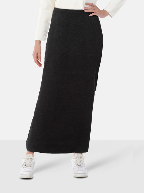 Rick Owens Black Cashmere Long Midi Skirt Rick Owens Black Cashmere Long Midi Skirt