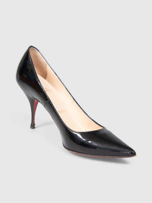 Christian Louboutin Black Mid Heel Patent Pumps Christian Louboutin Black Mid Heel Patent Pumps