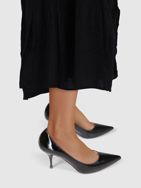 Christian Louboutin Black Mid Heel Patent Pumps Christian Louboutin Black Mid Heel Patent Pumps