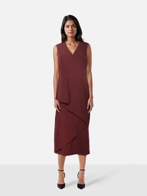 Alexander McQueen Burgundy V-Neck Bodycon Dress Alexander McQueen Burgundy V-Neck Bodycon Dress