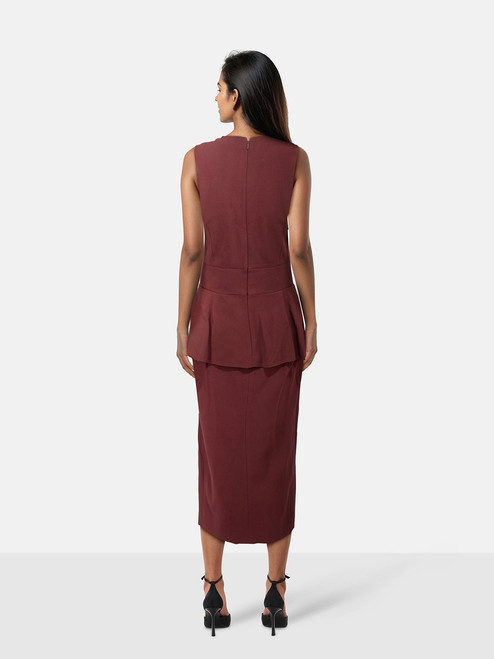 Alexander McQueen Burgundy V-Neck Bodycon Dress Alexander McQueen Burgundy V-Neck Bodycon Dress