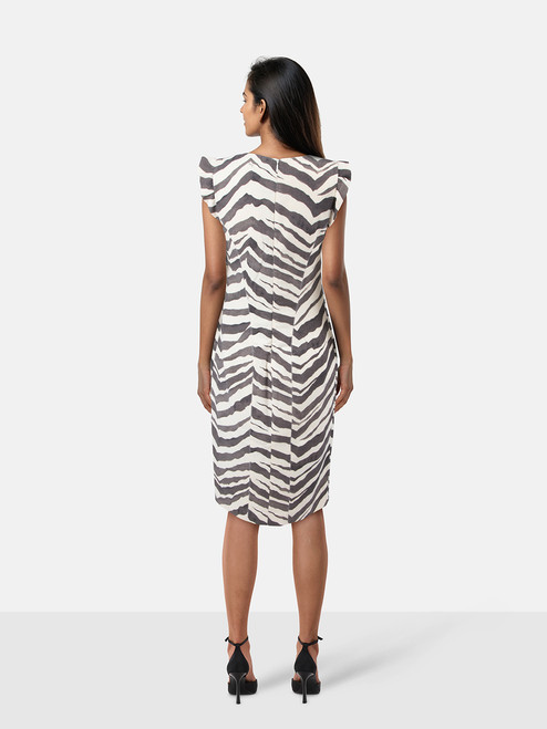 Emilio Pucci Zebra Print Wool Knee Length Dress Emilio Pucci Zebra Print Wool Knee Length Dress
