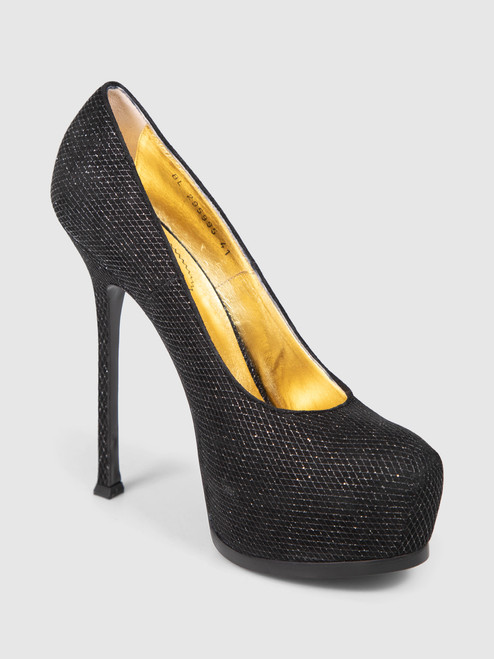 Saint Laurent Black Suede Tribtoo Platform Heels Saint Laurent Black Suede Tribtoo Platform Heels