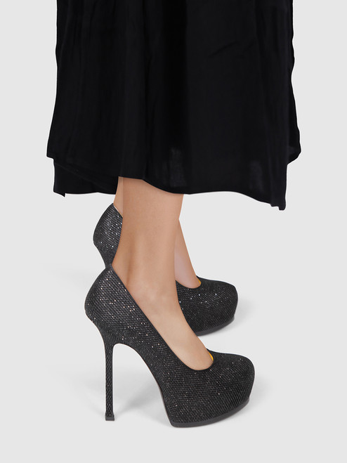 Saint Laurent Black Suede Tribtoo Platform Heels Saint Laurent Black Suede Tribtoo Platform Heels