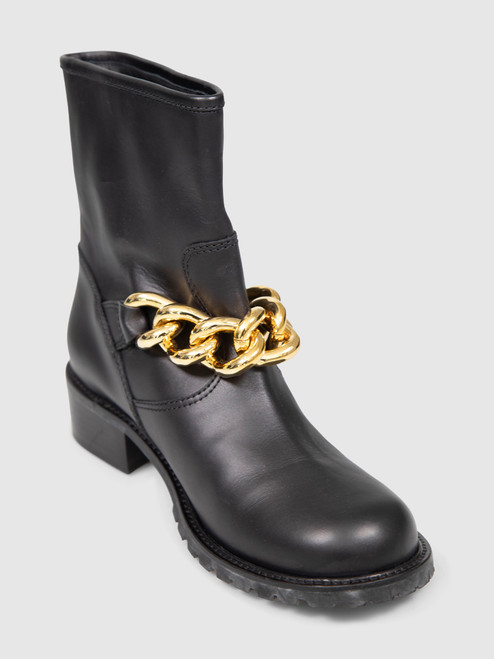Giuseppe Zanotti Black Leather Chain Boots Giuseppe Zanotti Black Leather Chain Boots