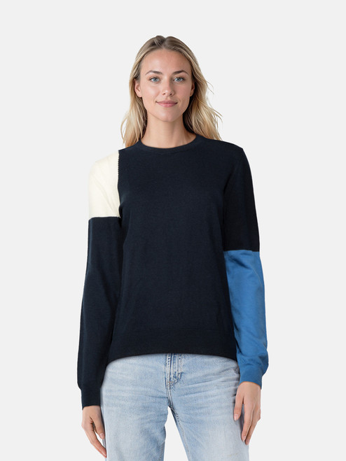 Joseph Blue Cashmere Panelled Sweater Joseph Blue Cashmere Panelled Sweater