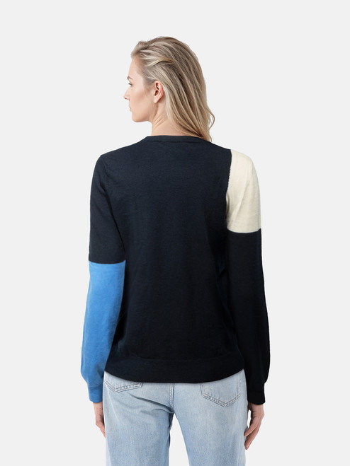 Joseph Blue Cashmere Panelled Sweater Joseph Blue Cashmere Panelled Sweater