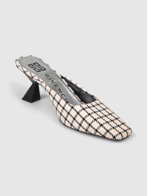 Givenchy Check Pattern Square Toe Mules Givenchy Check Pattern Square Toe Mules
