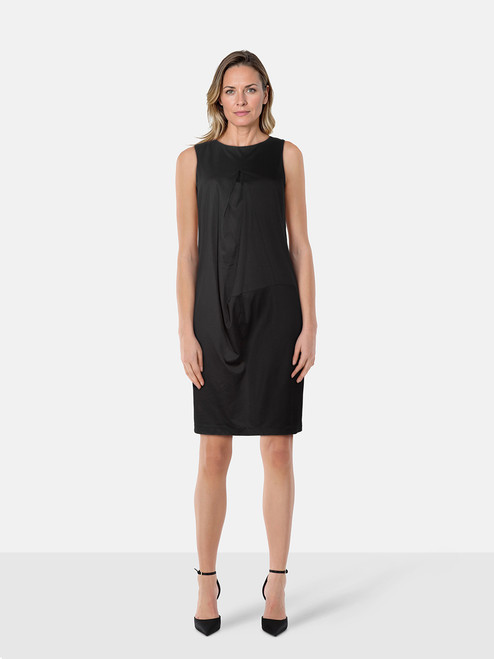 Jil Sander Black Knee Length Sleeveless Drape Dress Jil Sander Black Knee Length Sleeveless Drape Dress