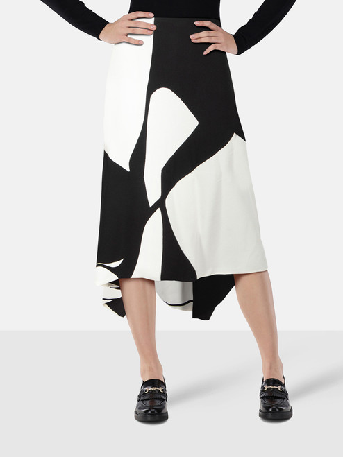Tom Ford Black & White Drape Asymmetric Skirt Tom Ford Black & White Drape Asymmetric Skirt