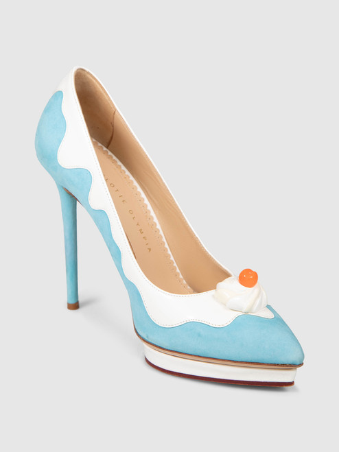 Charlotte Olympia Blue Candy Pattered Heels Charlotte Olympia Blue Candy Pattered Heels