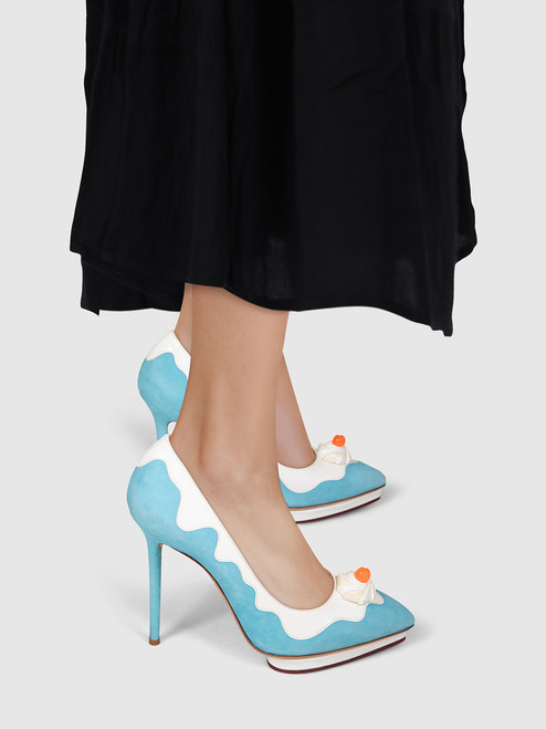 Charlotte Olympia Blue Candy Pattered Heels Charlotte Olympia Blue Candy Pattered Heels