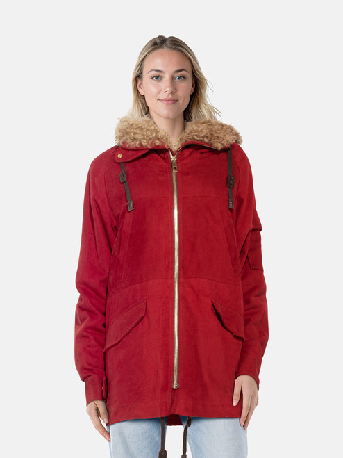 Dolce & Gabbana Red Detachable Lamb Shearling Parka Dolce & Gabbana Red Detachable Lamb Shearling Parka