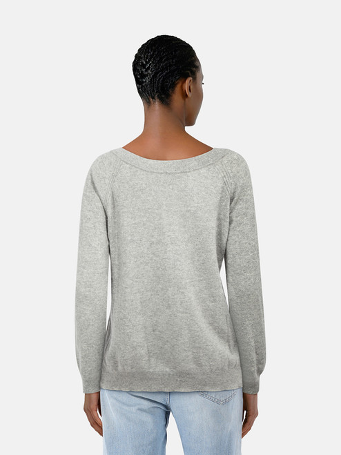 Johnston of Elgin Grey Cashmere Knit Sweater Johnston of Elgin Grey Cashmere Knit Sweater