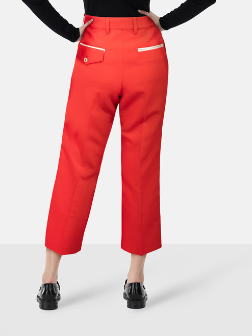 Golden Goose Red Contrast Trim Trousers Golden Goose Red Contrast Trim Trousers