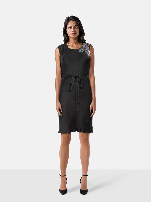 Matthew Williamson Black Embellished Silk Mini Dress Matthew Williamson Black Embellished Silk Mini Dress