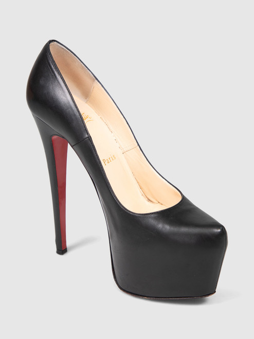 Christian Louboutin Black Leather Daffodile Platform Heels Christian Louboutin Black Leather Daffodile Platform Heels