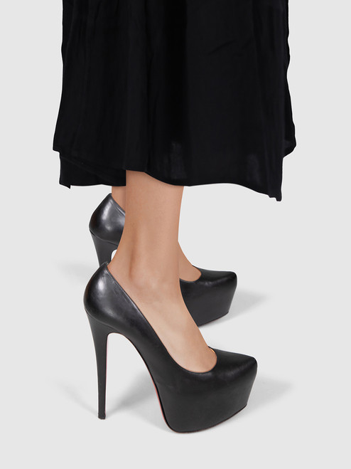 Christian Louboutin Black Leather Daffodile Platform Heels Christian Louboutin Black Leather Daffodile Platform Heels