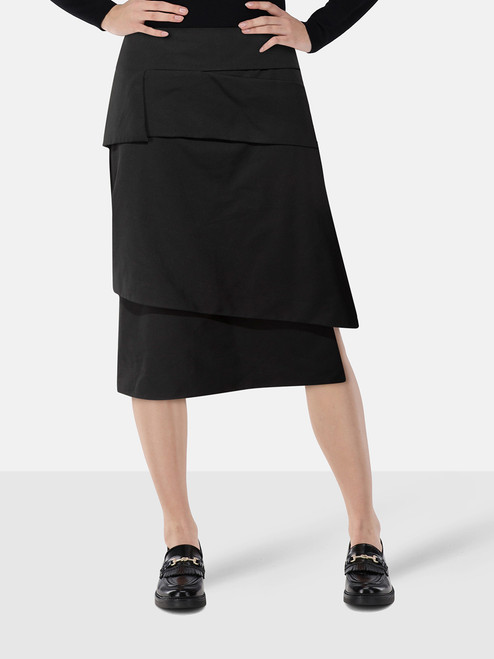 Tom Ford Black Asymmetrical Midi Skirt Tom Ford Black Asymmetrical Midi Skirt