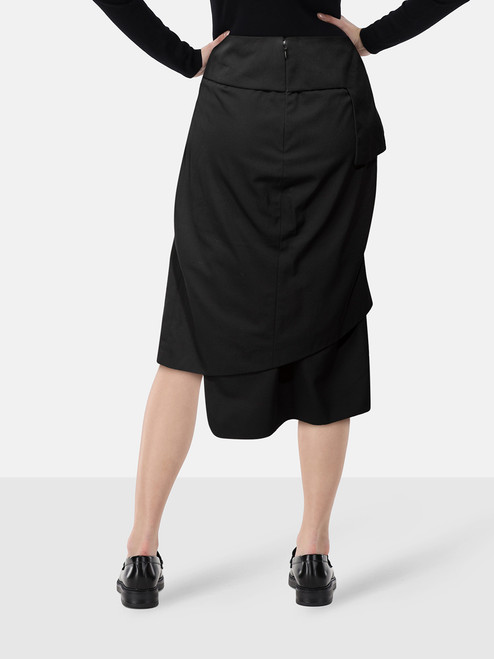 Tom Ford Black Asymmetrical Midi Skirt Tom Ford Black Asymmetrical Midi Skirt
