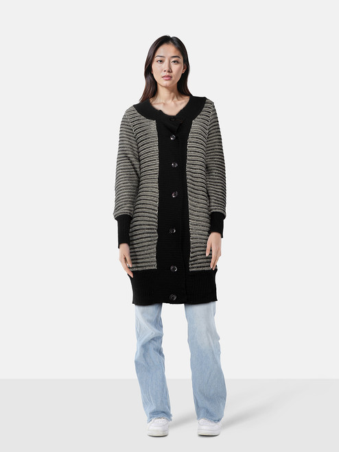 Etro Grey Wool Striped Button Up Cardigan Etro Grey Wool Striped Button Up Cardigan