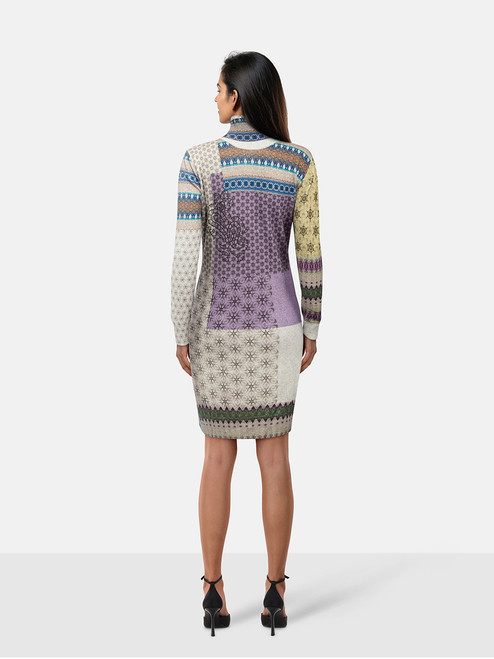Etro Abstract Wool Knit Turtleneck Dress Etro Abstract Wool Knit Turtleneck Dress