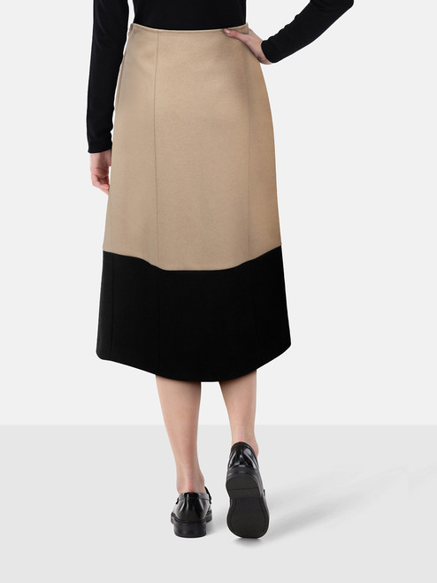 Etro Beige & Black Wool A Line Skirt Etro Beige & Black Wool A Line Skirt