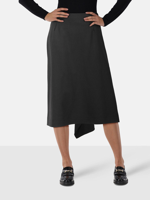 Etro Black A-Line Wool Midi Skirt Etro Black A-Line Wool Midi Skirt