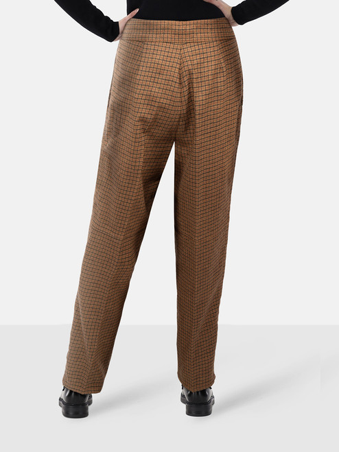 Etro Brown Wool Tartan Print Trousers Etro Brown Wool Tartan Print Trousers