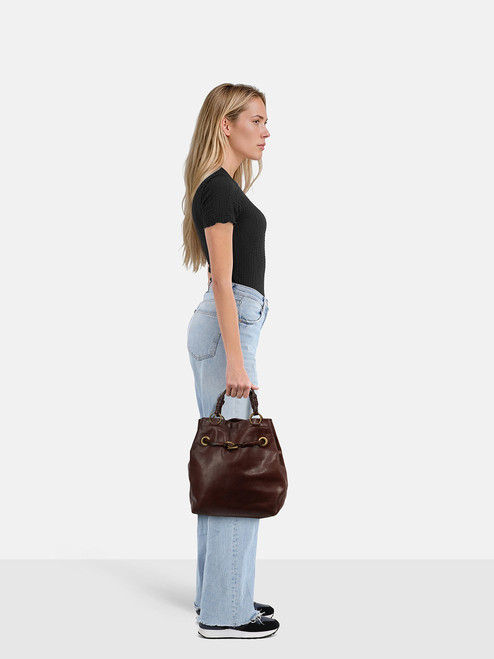 Céline Brown Leather Drawstring Handbag Céline Brown Leather Drawstring Handbag