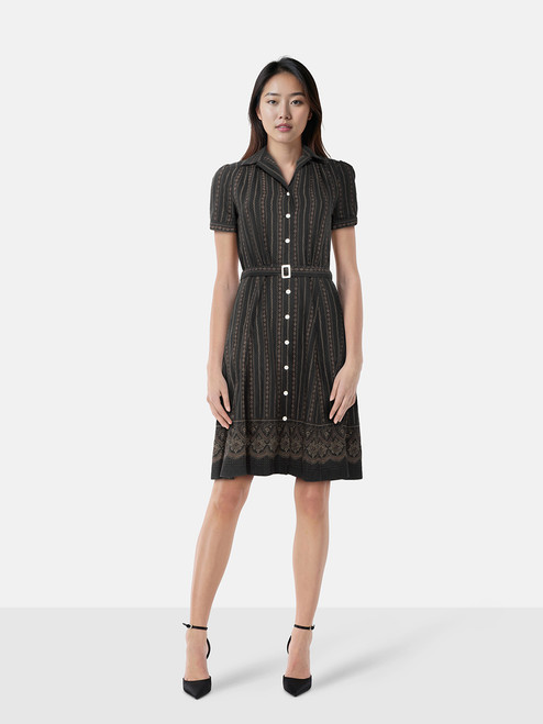 Ralph Lauren Black Floral Striped Dress