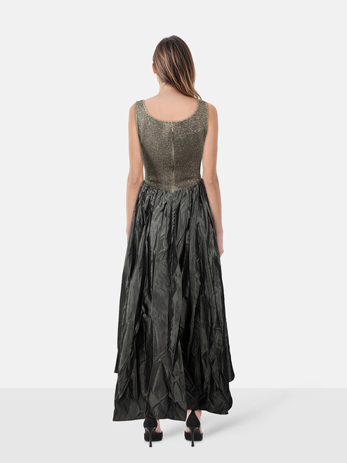 Ralph Lauren Grey Silk Beaded Gown with Petticoat Ralph Lauren Grey Silk Beaded Gown with Petticoat