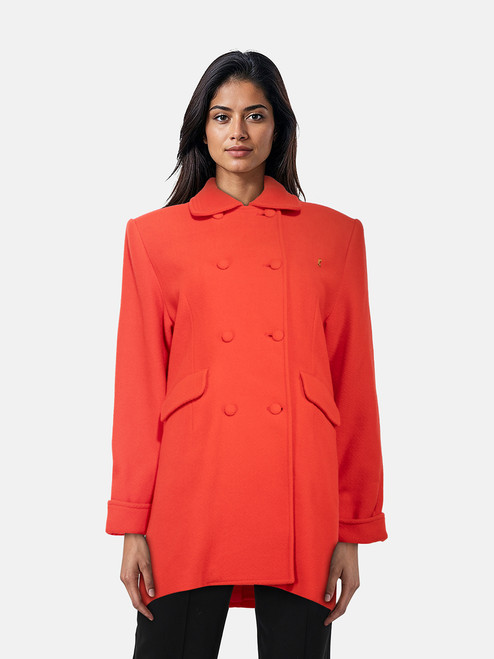 Roberta di Camerino Red Wool Mid Length Coat Roberta di Camerino Red Wool Mid Length Coat