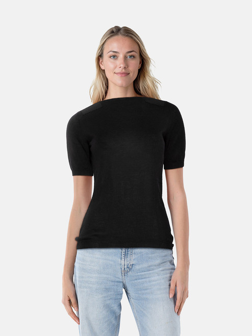 Prada Black Short Sleeve Bow Detail Top Prada Black Short Sleeve Bow Detail Top