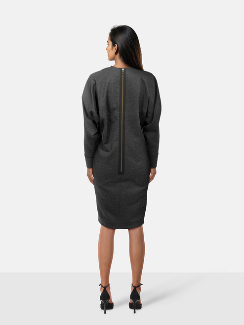 Lanvin Grey Wool Midi Dress Lanvin Grey Wool Midi Dress